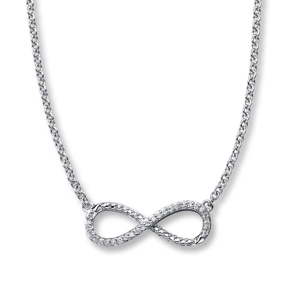 Diamond Infinity Necklace Sterling Silver